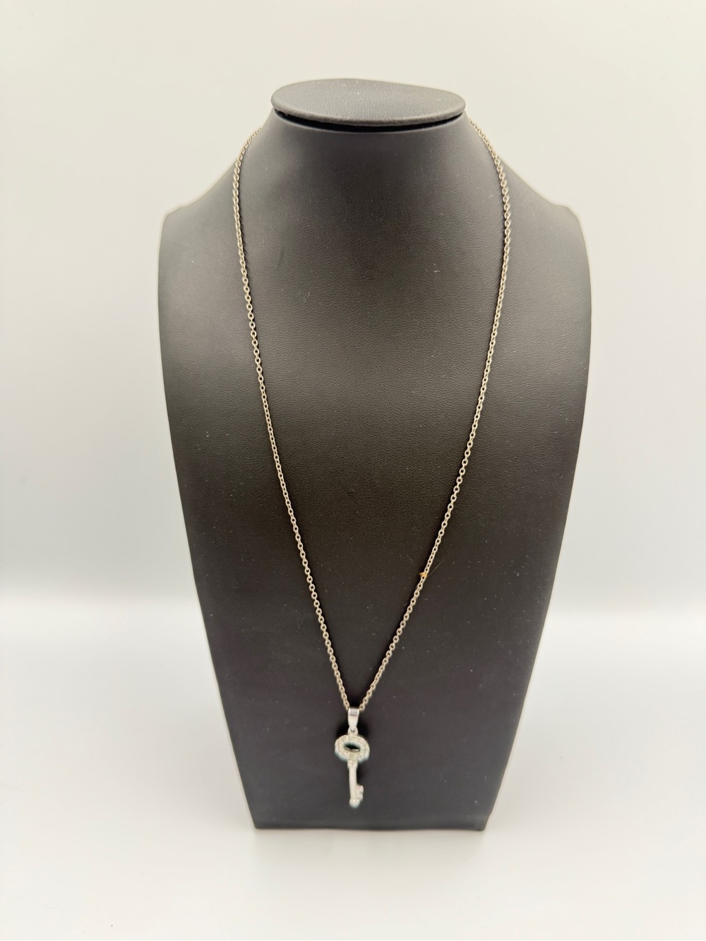 Silver Tone Key Charm Necklace in Silver - Women Jewelry